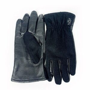 Ike Behar Black Touchscreen Leather and Wool Fleece Lined Men’s Gloves M NWOT
